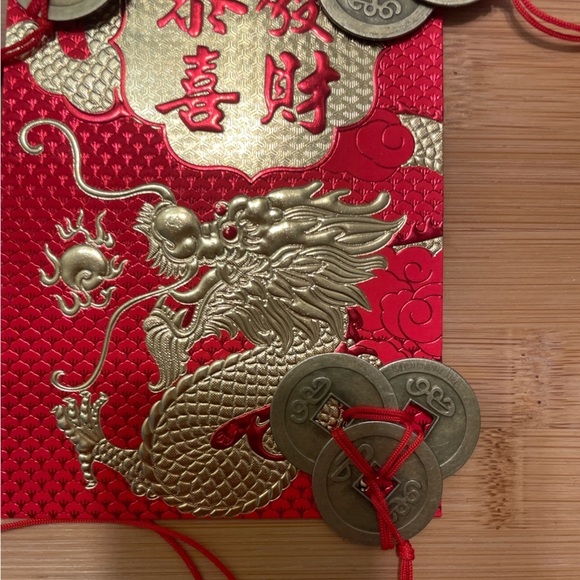Year of the Dragon Money Luck Envelope 3 feng Shui Coin Set - Picture 5 of 12